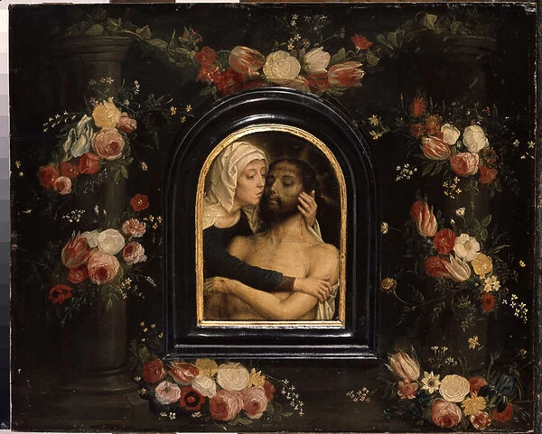 'La deploration sur le christ mort'(The Lamentation over the Dead Christ) Peinture de Gerard David (vers 1460-1523) Dim. 36x44. 5 cm Musee de l ermitage, saint Petersbourg