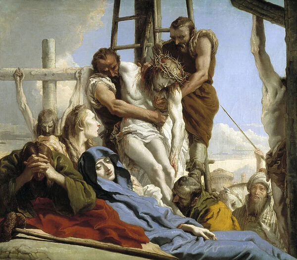 La Descente de Croix - The Descent from the Cross - Tiepolo, Giandomenico (1727-1804) - 1772 - Oil on canvas - 124x144 - Museo del Prado, Madrid La Descente de Croix
