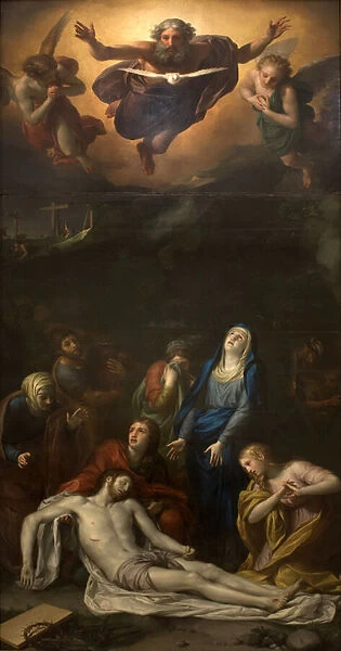 La descente de Croix - Parmi les personnages representes autour du corps de Jesus Christ : saint Joseph d Arimathie, saint Nicodeme, sainte Marie Madeleine