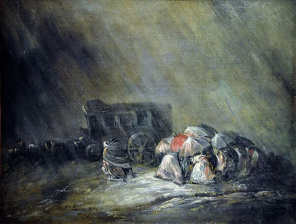 La Diligence Sous l'Orage, 1859 (oil on canvas)
