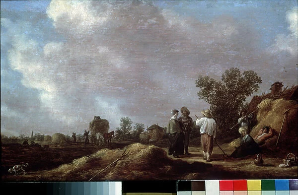 'La fenaison'(Haymaking) Peinture de Jan Josefsz van Goyen (1596-1656) 1630 Musee Pouchkine, Moscou