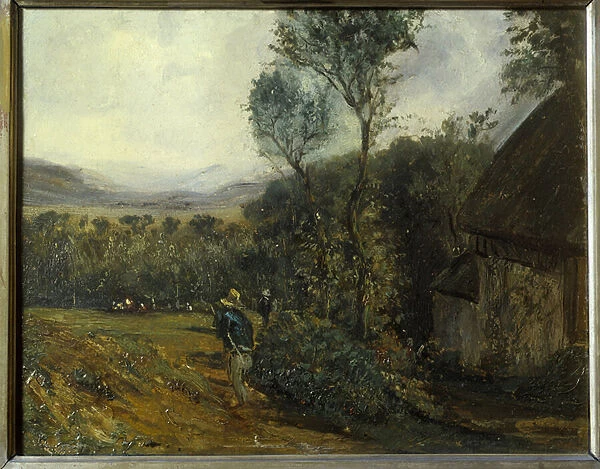 La ferme Peinture by Jean Francois Hue (1751-1823) 19th century