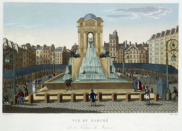 La fontaine des Innocents, circa 1820 - in 'Vues de Paris'