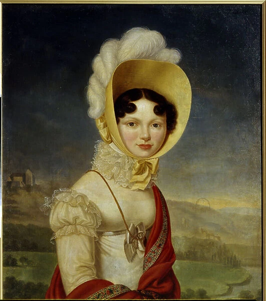 La grande duchesse Catherine Pavlovna de Russie (1788-1819). Peinture de Henri Francois Riesener (1767-1828), huile sur toile. Art francais, 19e siecle, romantisme. Regional Art Museum, Kirovograd (Ukraine)