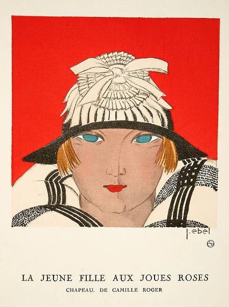 La Jeune Fille aux Joues Roses, from a Collection of Fashion Plates, 1921 (pochoir print)