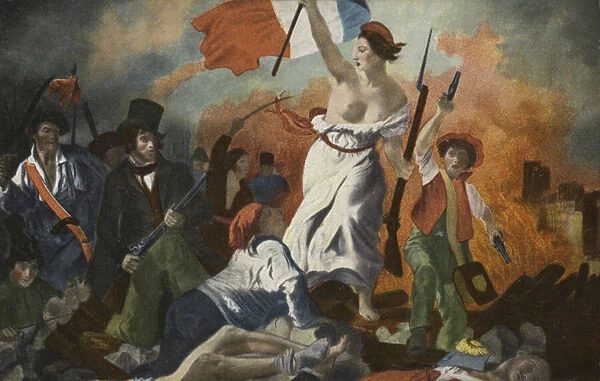 La Liberte Guidant le Peuple (Liberty Guiding the People) (colour litho)