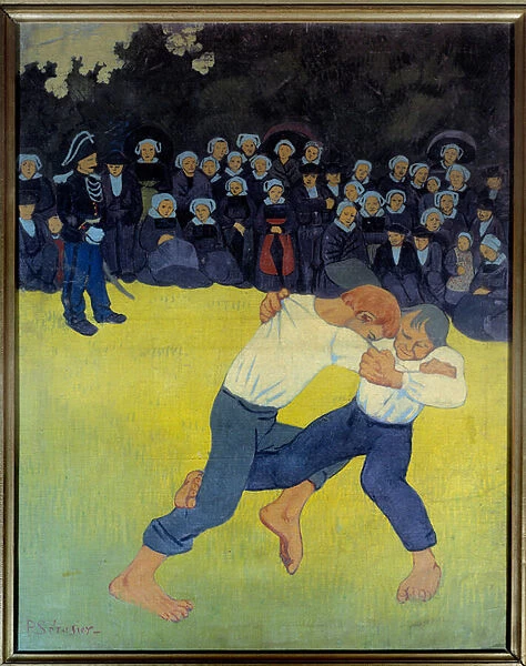 La lutte bretonne Painting by Paul Serusier (1863-1927) 1890 Sun