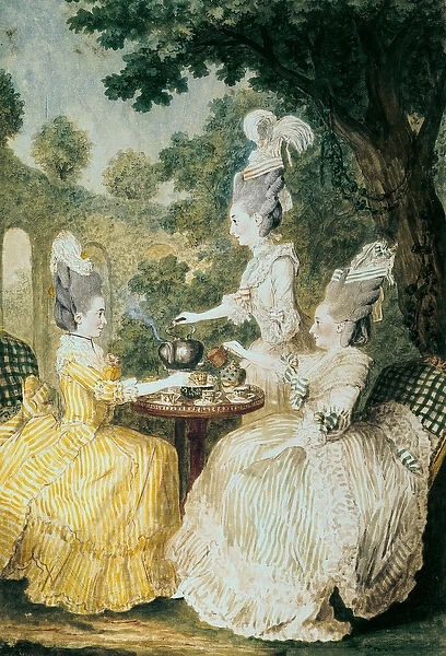La Marquise de Montesson, La Marquise de Crest and la Comtesse de Damas drinking tea