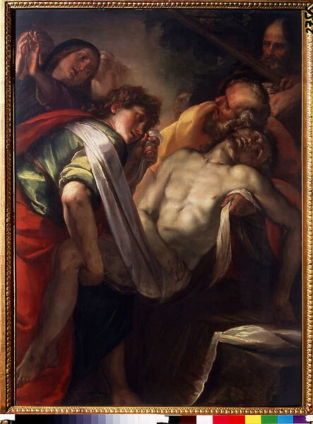 'La mise au tombeau'(The Entombment of Christ) Peinture de Giulio Cesare procaccini (1574-1625) 1620 environ Musee Pouchkine, Moscou