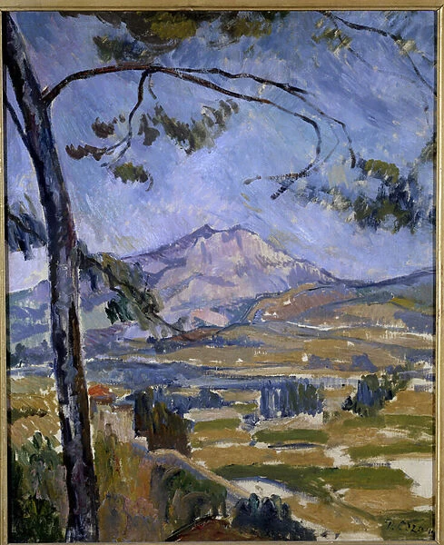La montagne Sainte Victoire Painting by Paul Cezanne (1839-1906) 19th century. Dim