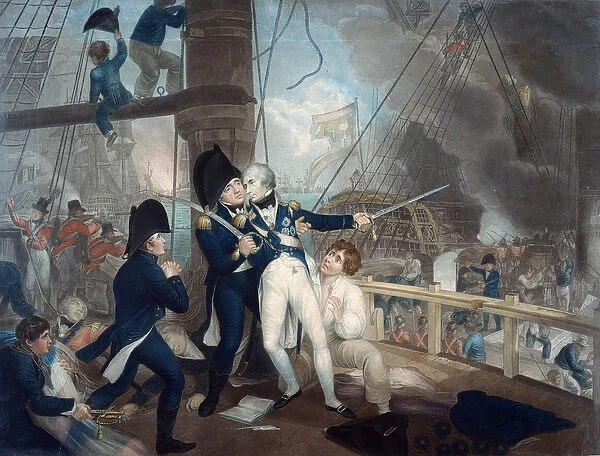 La mort de l amiral Horatio Nelson (1758-1805), a la bataille de Trafalgar - The