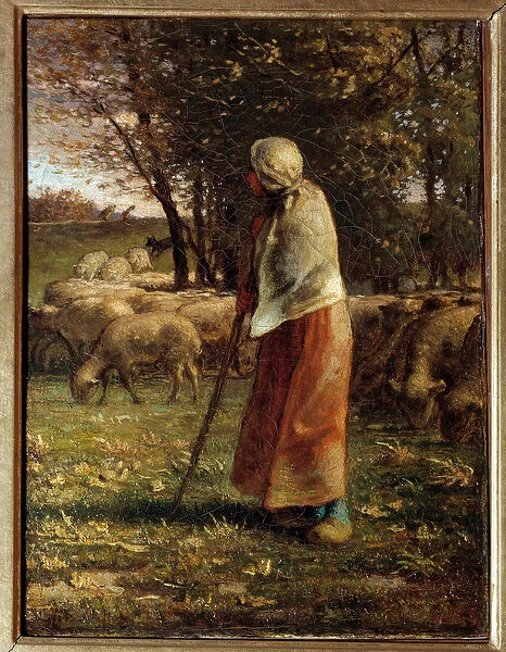 La petite bergere Painting by Jean Francois Millet (1814-1875) 19th century Sun