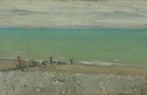 La Plage, Dieppe, c. 1885 (oil on panel)
