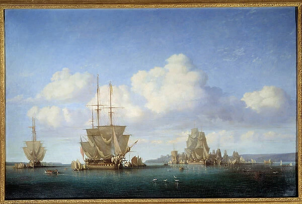 La rade de Brest in 1844 Painting by Jules Achille Noel (1815-1881) 1844 Rouen