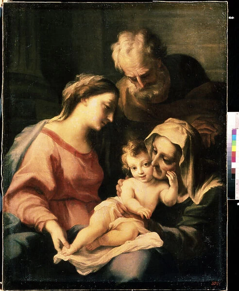 'La sainte famille avec sainte Elisabeth'(The Holy Family) Peinture de Luca Giordano (1632-1705) 17eme siecle Mikhail Kroshitsky Art Museum, Sevastopol (Sebastopol) Ukraine