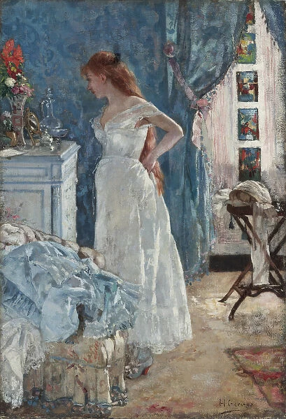 'La toilette'Jeune fille en neglige - Peinture de Henri Gervex