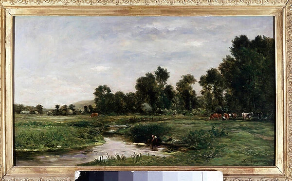 La vallee de l Arques Painting by Charles Francois Daubigny (1817-1878