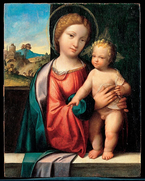 La Vierge et l enfant (Madonna with the Child) - Peinture de Benvenuto Tisi da Garofalo (Il Garolafo) (1481-1559), huile sur bois, 47, 5x37, 5 cm, 1512, art italien, 16e siecle, manierisme - Musei Capitolini, Rome (Italie)
