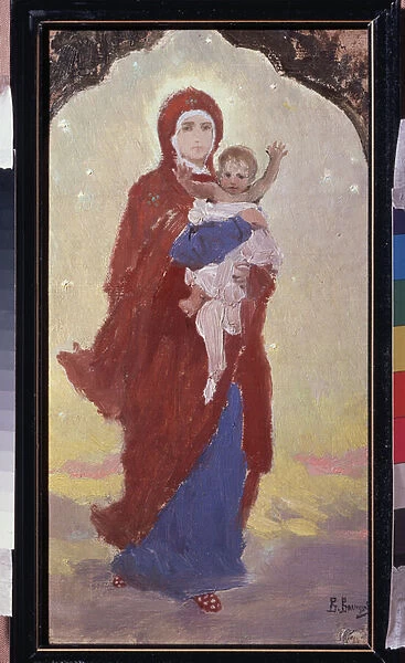 La Vierge et l Enfant (Virgin and Child) - Peinture de Viktor Mikhaylovich Vasnetsov (1848-1926), huile sur toile, 1882 - Art russe 19e siecle - State Tretyakov Gallery, Moscou