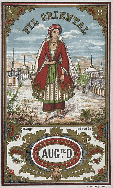 Label for Oriental thread (colour litho)