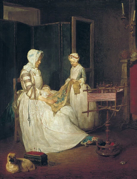 The Laborious Mother, c. 1740 (oil on canvas)