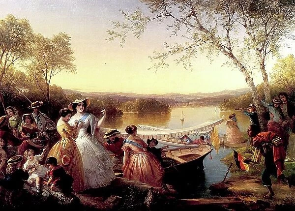 Before a Ladies Boat Race, Lake Mahopac, 1864-65 (oil on canvas)