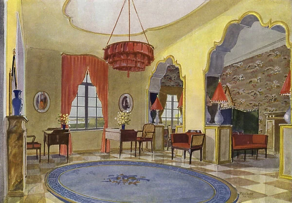 Ladies Drawing-Room in a Hotel (colour litho)