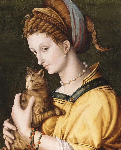 Lady With A Cat, c. 1525-30 (oil on canvas)