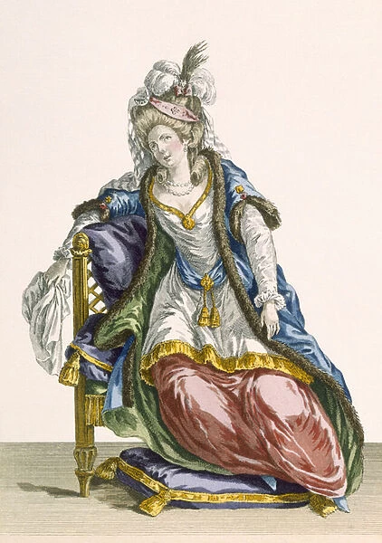 Lady Habit a la Sultan, engraved by Patas, plate no