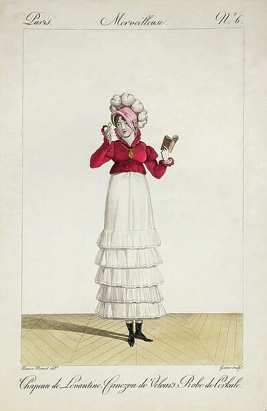 A Lady in a Levantine hat, a tiered skirt and a velvet jacket