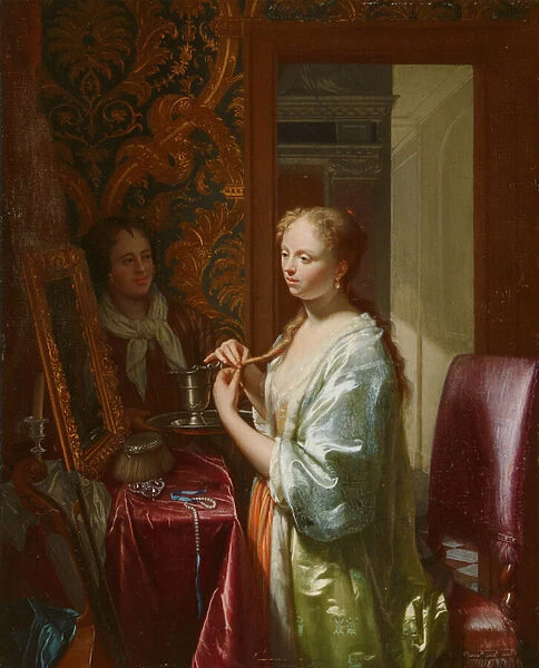 Lady at her Toilet, c. 1720 (oil on panel)