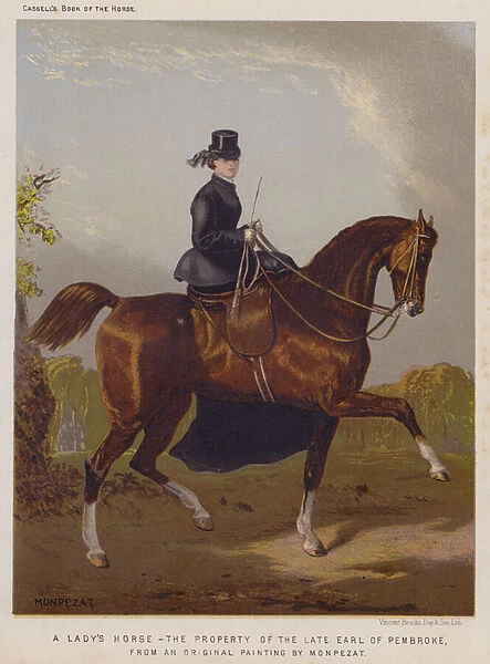 A Ladys Horse, The Property of the late Earl of Pembroke (colour litho)