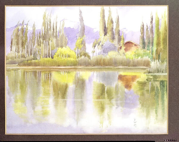 Lake Dal, Kashmir, 1918 (w  /  c on paper)