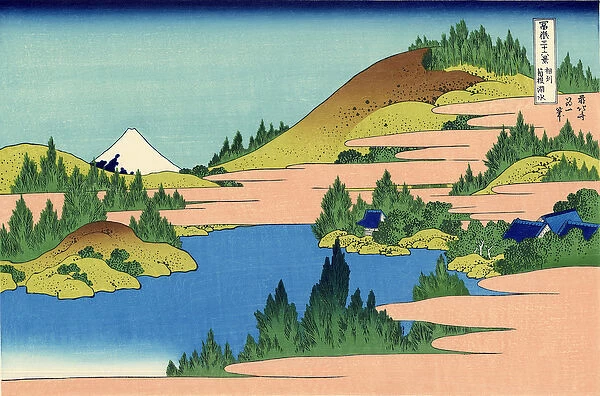 The lake of Hakone in the Segami province, c. 1830 (woodblock print)