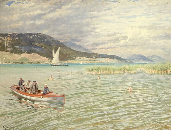On the Lake (oil on canvas)
