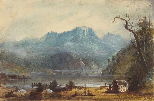 Lake Scene, Wild River Mountains, c. 1837 (w  /  c on paper)