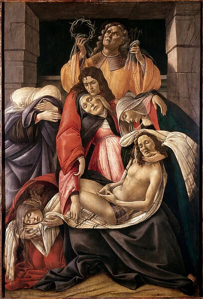 Lamentation on the dead Christ Detrempe on wood by Alessandro di Mariano dei Filipepi dit