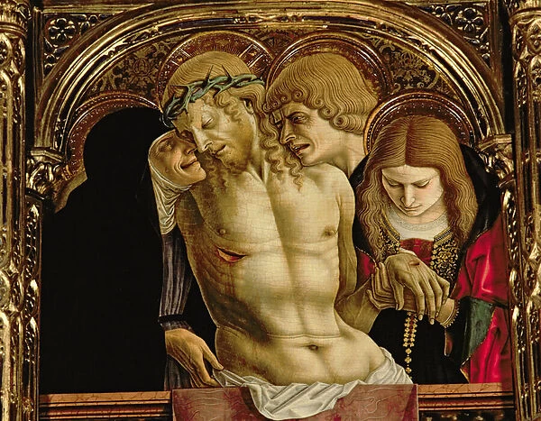 Lamentation of the Dead Christ, detail from the Sant Emidio polyptych