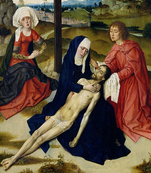 The Lamentation (oil on panel) (detail of 93895)