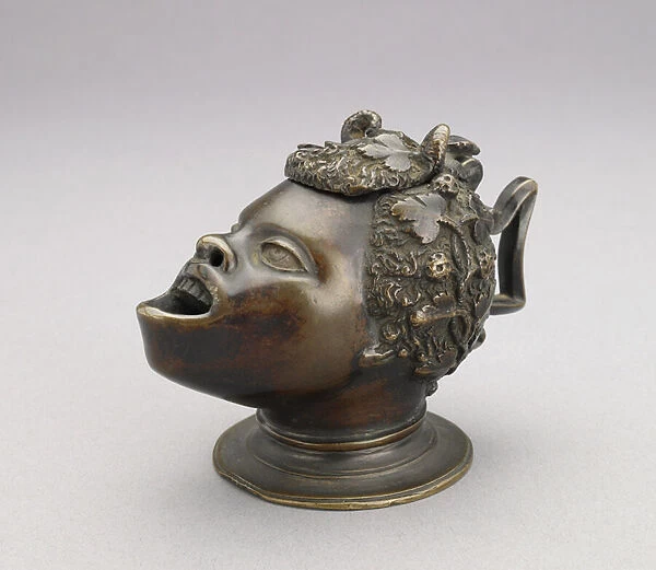 Lamp (or inkwell) in the form of the head of an African boy