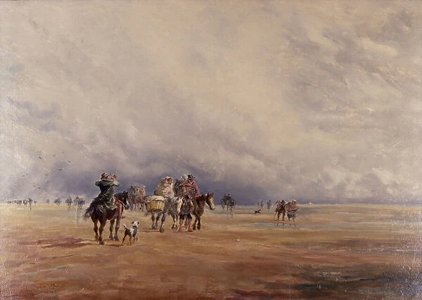 Lancaster Sands, Morecambe Bay (Treasures) 1842 (oil on canvas)