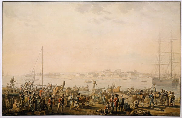 The landing of the British Army at Mondego Bay, circa 1808 (w  /  c)