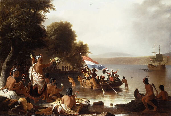 Landing of Henry Hudson, 1608 at Verplanck Point, Near Peekskill, New York