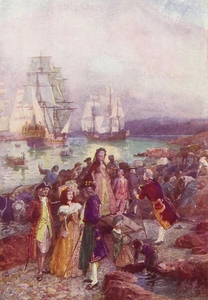 Landing of the Loyalists, 1783 (colour litho)
