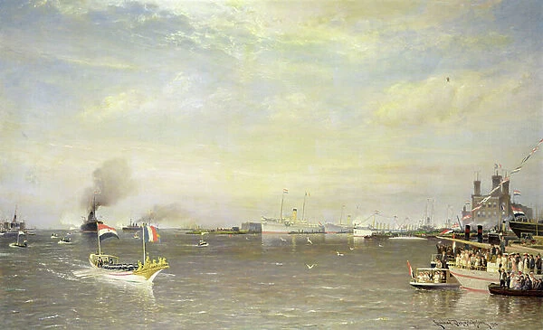 Landing of president Armand Fallieres in Amsterdam, 1912 (oil on canvas)