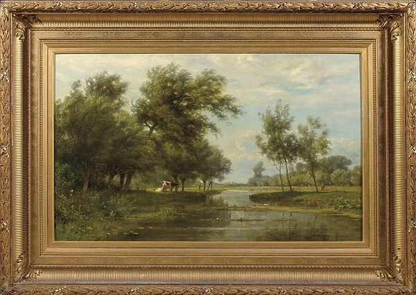 Landscape at Alblasserdam (oil on canvas)