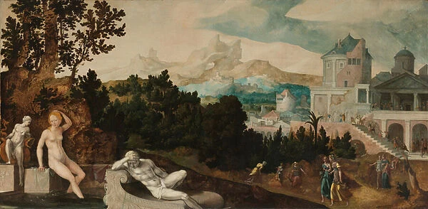 Landscape with Bathsheba, c. 1540-45 (oil on panel)