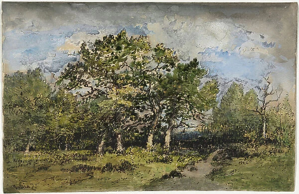 Landscape, c.1860 (w / c and gouache with pen and brown ink and graphite)
