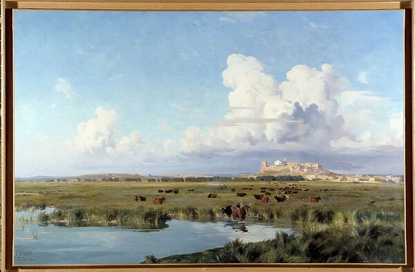 Landscape of Camargue (oil on canvas)