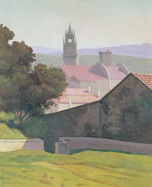 Landscape with Church, 1920 (oil on canvas)